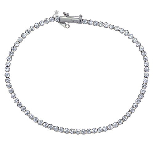 Βραχιόλι Ριβιέρα ,  Λευκό χρυσό 14κ